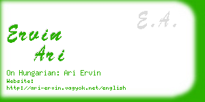 ervin ari business card